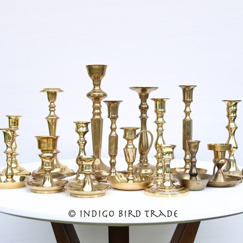 Collectibles Art & Collectibles A pair of vintage retro brass candle