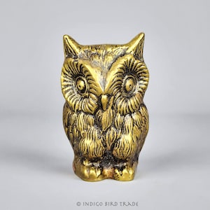 Vintage Brass Owl Sculpture or Bookend | Gold Owl Statue Figurine Bronze Bird Figure Mid Century Metal Paperweight Decor MCM Christmas Gift