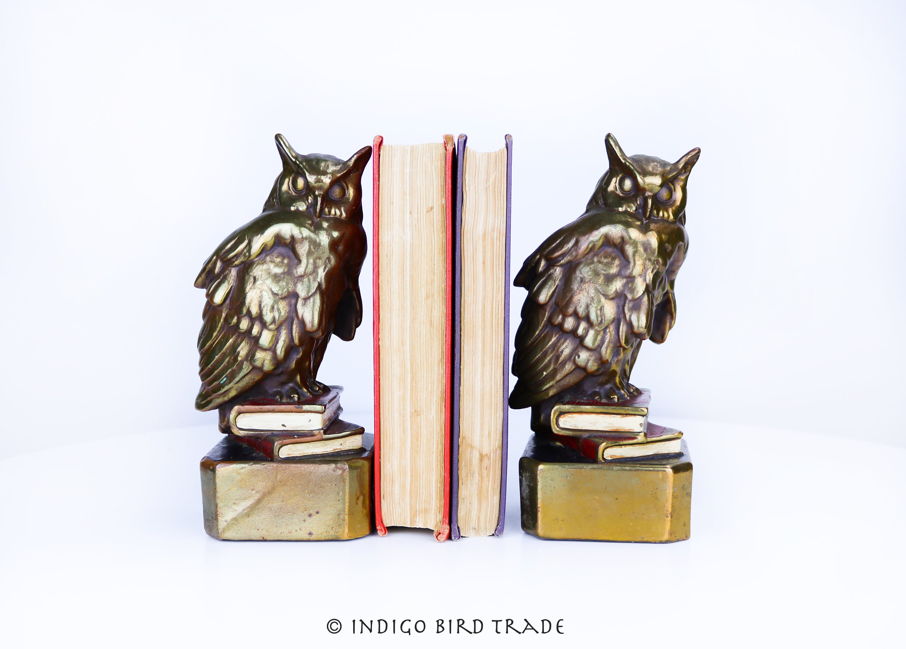 1930's Pair of Antique Marion Bronze Owl Bookends Vintage Cold Painted  Metal Bird Book Ends Book Holders Library Decor Christmas Gift - Etsy