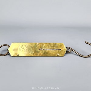 Antique Brass Farmhouse Hanging Scale | Vintage Spring Balance Scale 24 lbs | Gold Metal Scale Kitchen Countryside farm House Decor