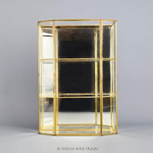 Vintage Brass Glass Shelves Display - Etsy
