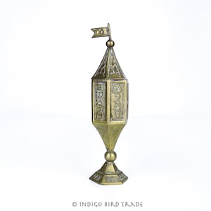 Vintage Brass Incense Holder Made in Israel | Judaica Tower Censer Incense Burner Gold Metal Antique | Jewish Home Decor Mid Century