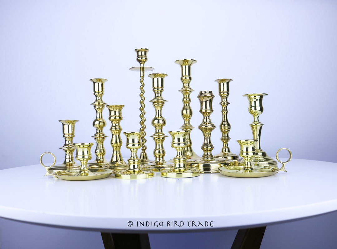 Set of BALDWIN Brass Candlesticks | Lot of Candle Holders