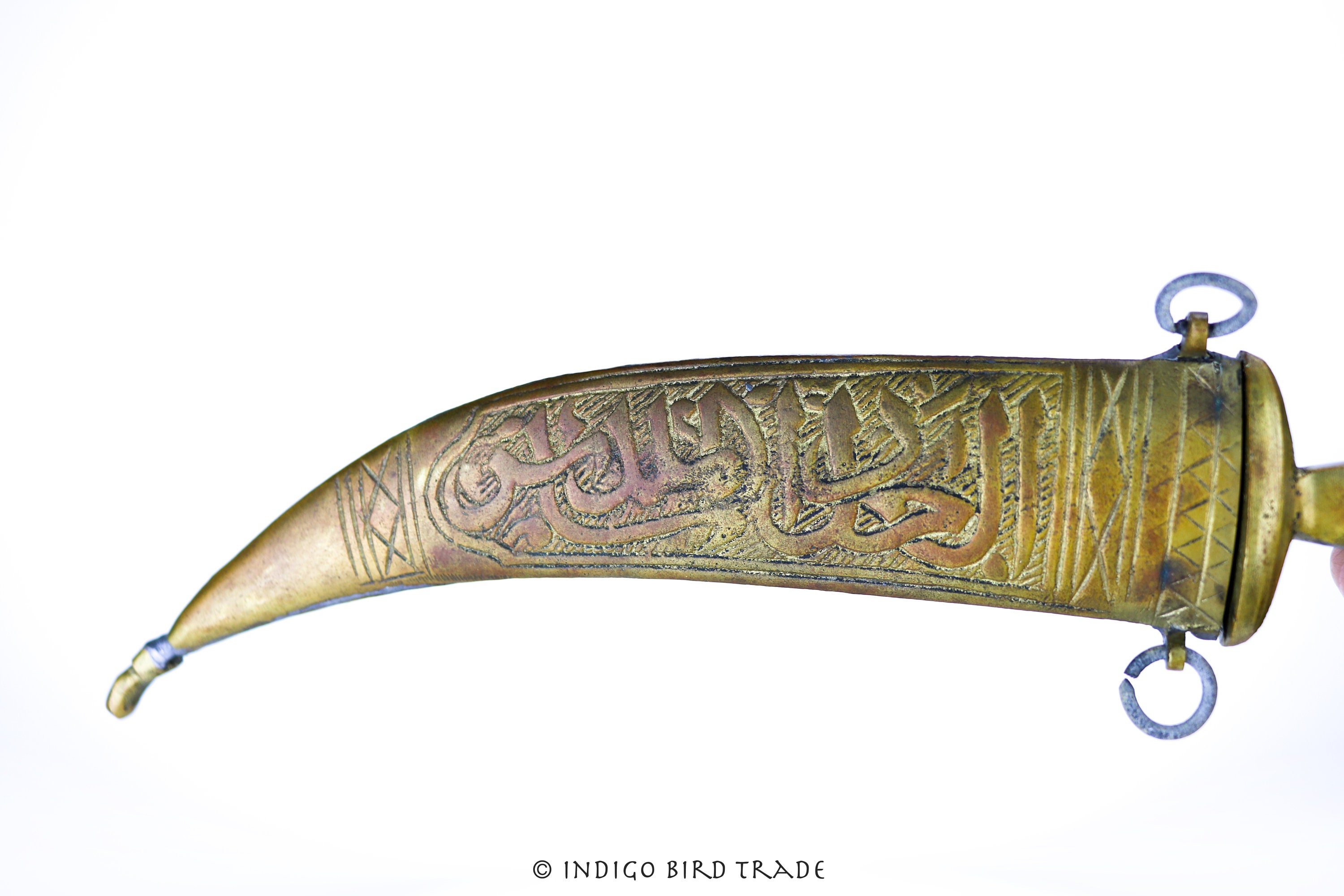 Antique Arabian Brass Dagger Knife With Sheath | Vintage Jambiya ...