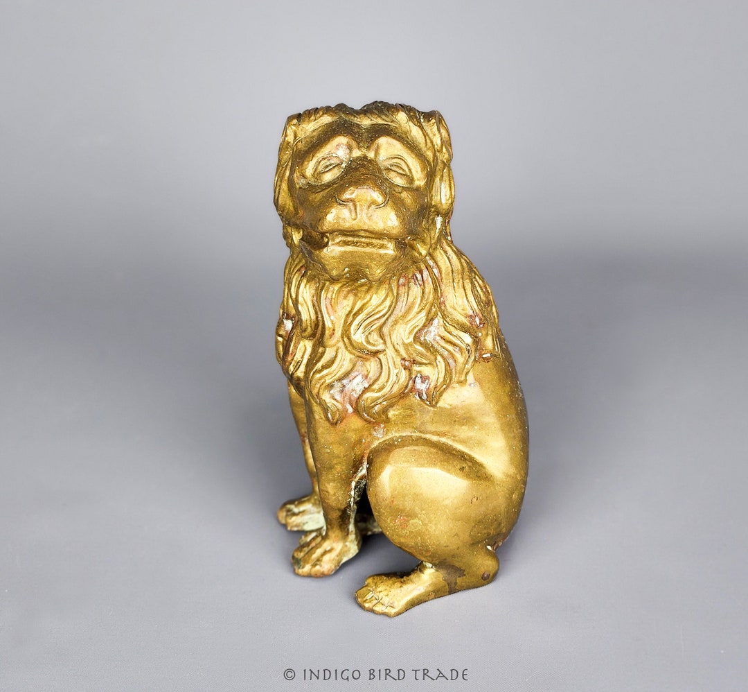 Antique Spanish Bronze Lion Sculpture Old Vintage Lion Statue by