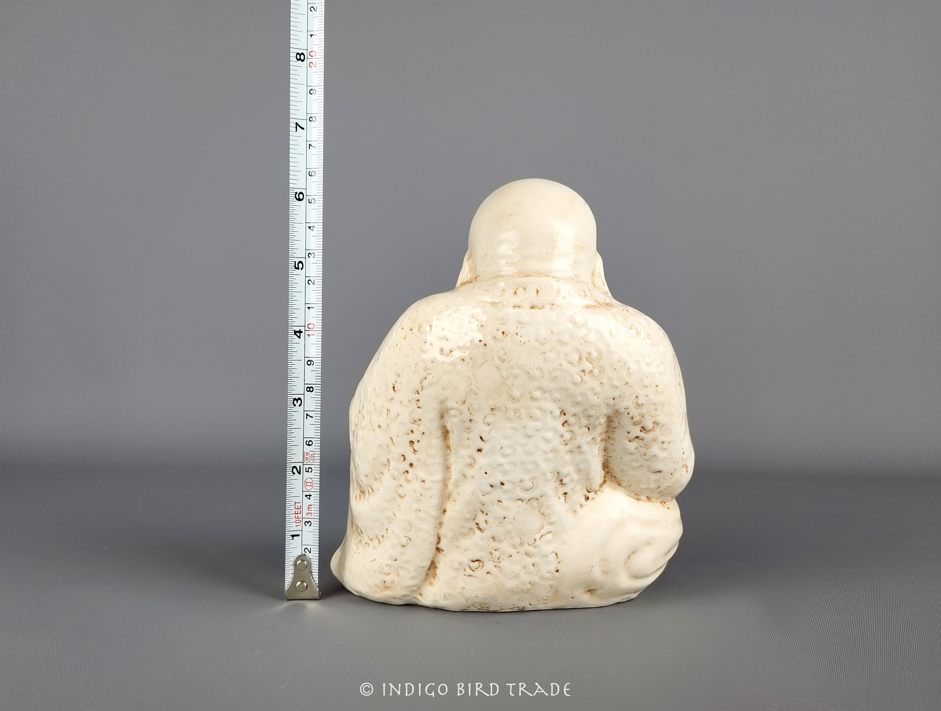 Vintage White Ceramic Buddha Statue Antique Porcelain Etsy