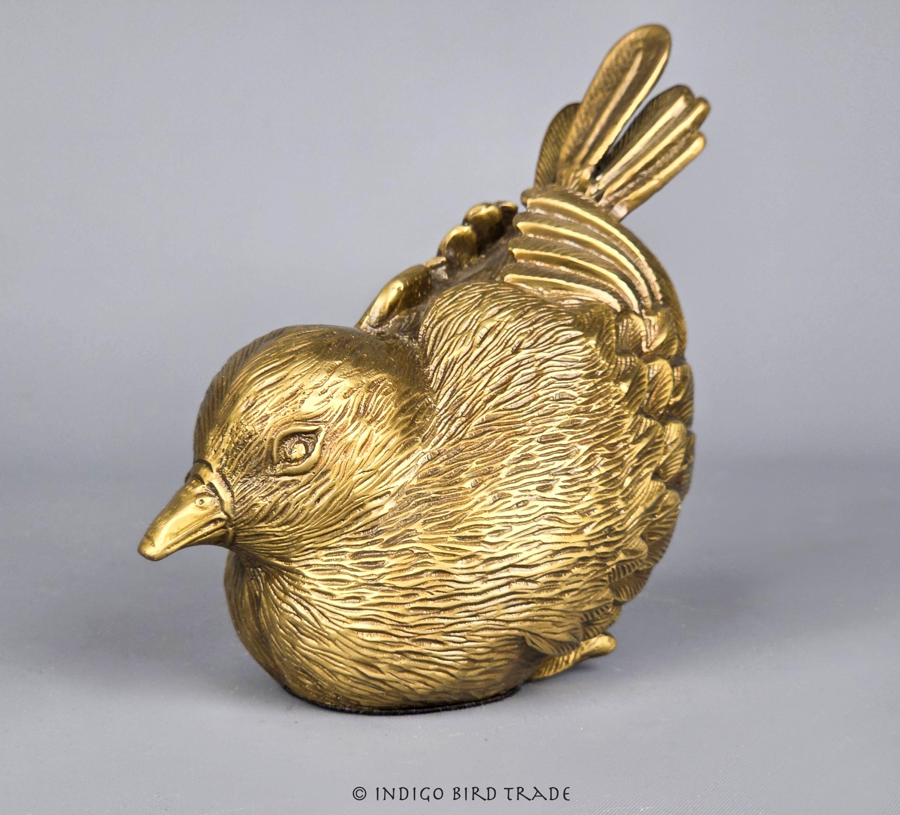 ヴィンテージブロンズ鳥彫刻2体セット | ラブバード像ペア | ブロンズ