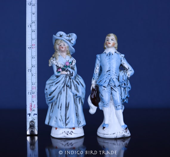 1900's Antique German Porcelain Couple Figurines | Vintage Ceramic