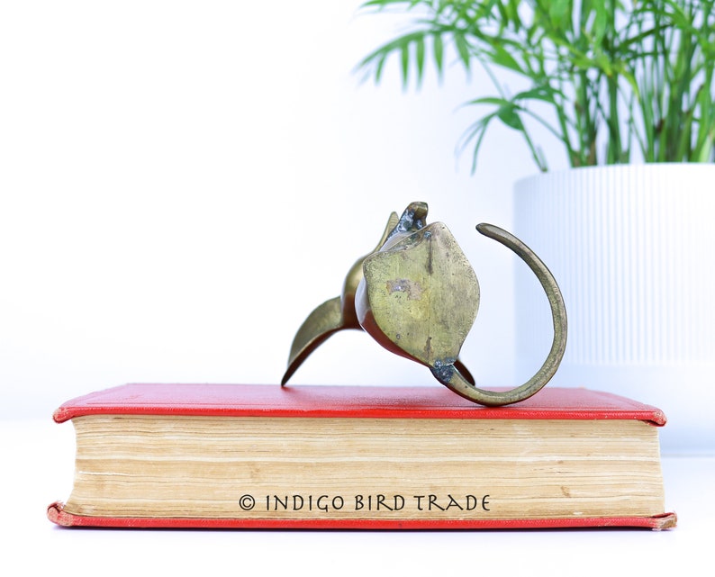 Lovely Brass Mouse Figurine Vintage | Mid Century Gold Metal Mickey Mouse Paperweight Statue | Animal Sculpture Minnie Mouse Christmas Gift image 4