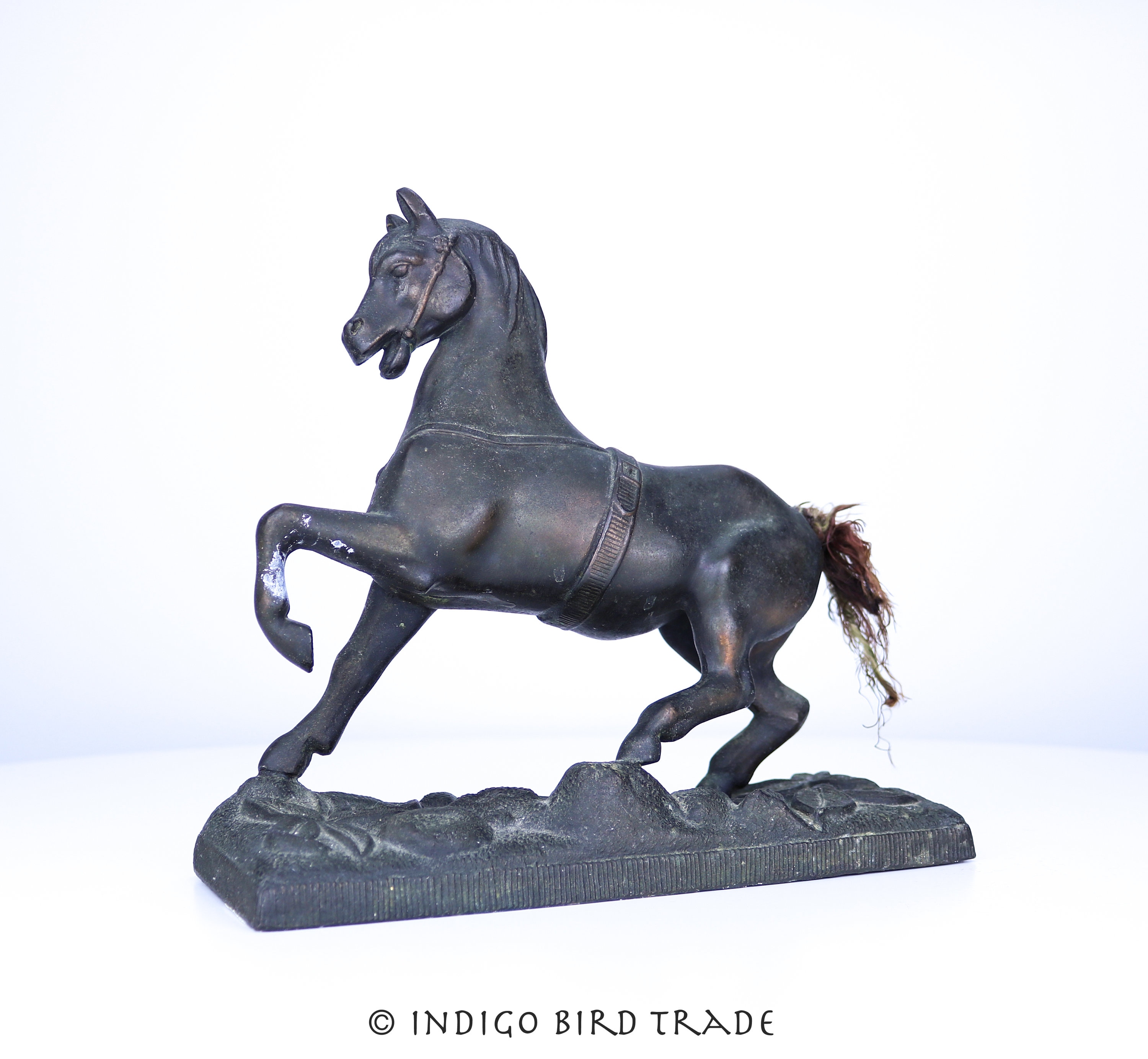 Art & Collectibles Antique Spelter Horse with Bridle Blanket and