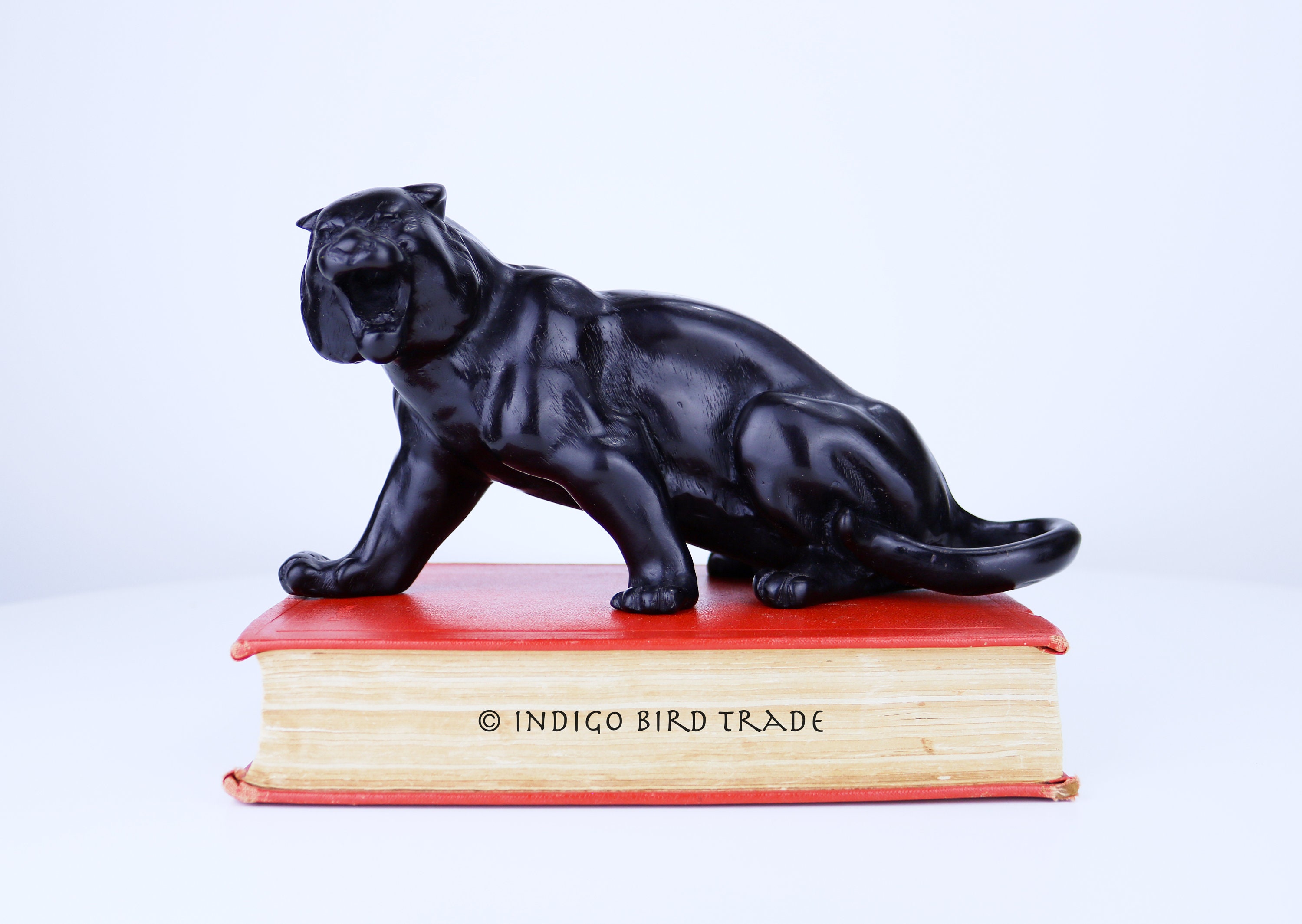 Vintage黒豹(BLACK PANTHER）ブロンズ　オブジェ Vintage Black Panther Sculpture | Mid Century Plaster Panther