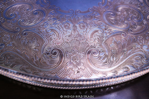 英イギリス アンティーク SILVER PLATE トレイ 英国アンティークのシルバー雑貨、イギリスで見つけたシルバー