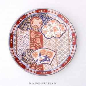12.5&quot; Vintage Imari Japanese Style Porcelain Plate | Antique Wall Ceramic Plate | Asian Floral Plate Grandmillenial Chinoiserie Decor Japan