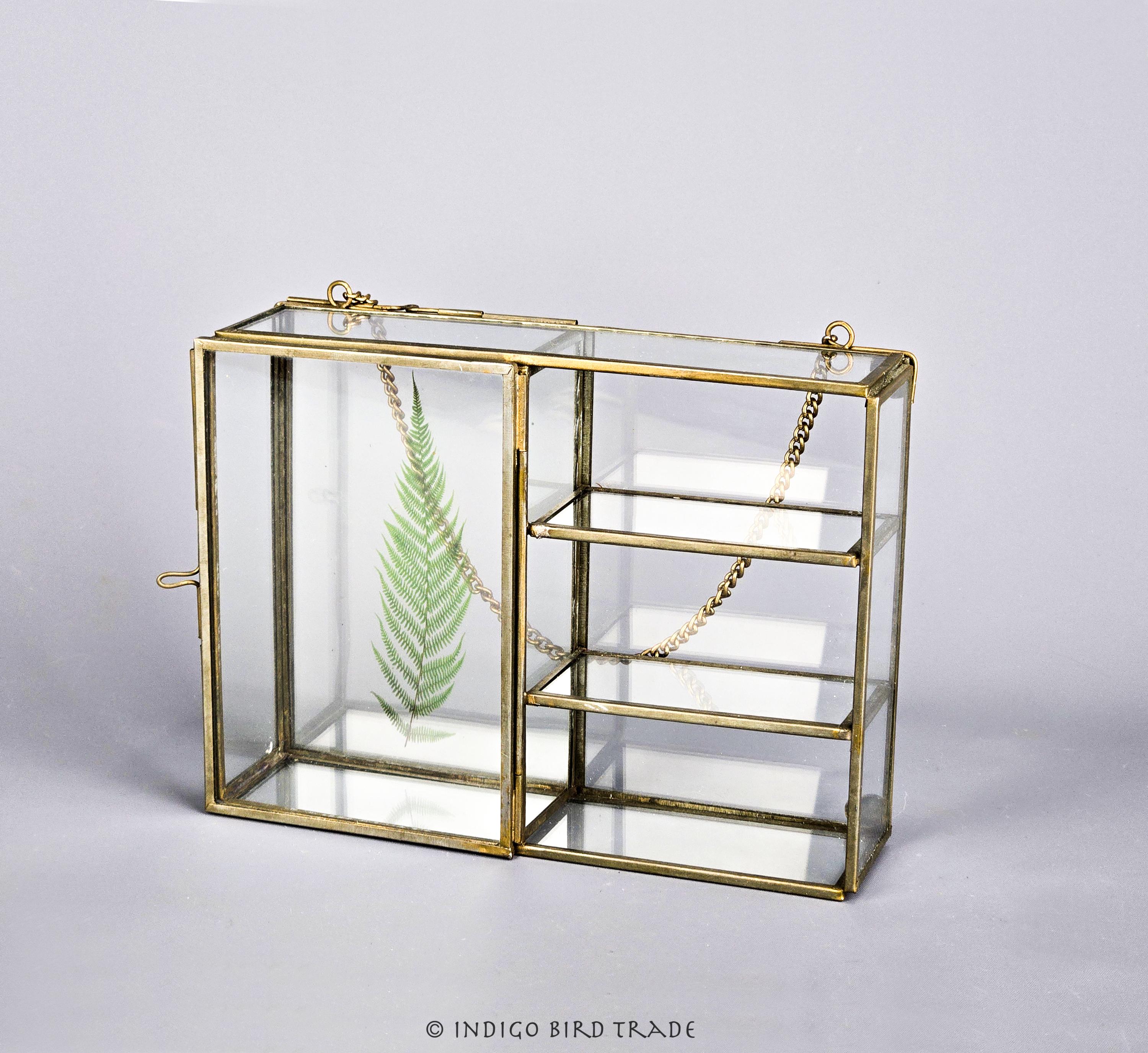 Vintage Brass Glass Shelves Display - Etsy