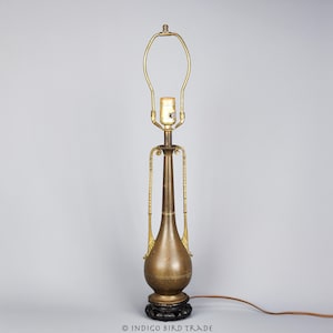 1910 Italian Neoclassical Bronze Lamp | Antique Art Nouveau Amphora Vase Shaped Accent Table Lamp | Vintage Ornate Metal Lamp with Handles