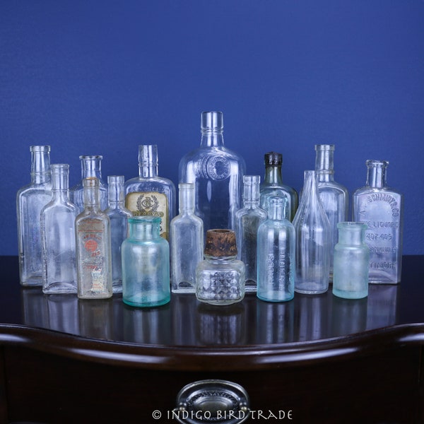 Clear Vintage Glass Bottles With Corks Etsy