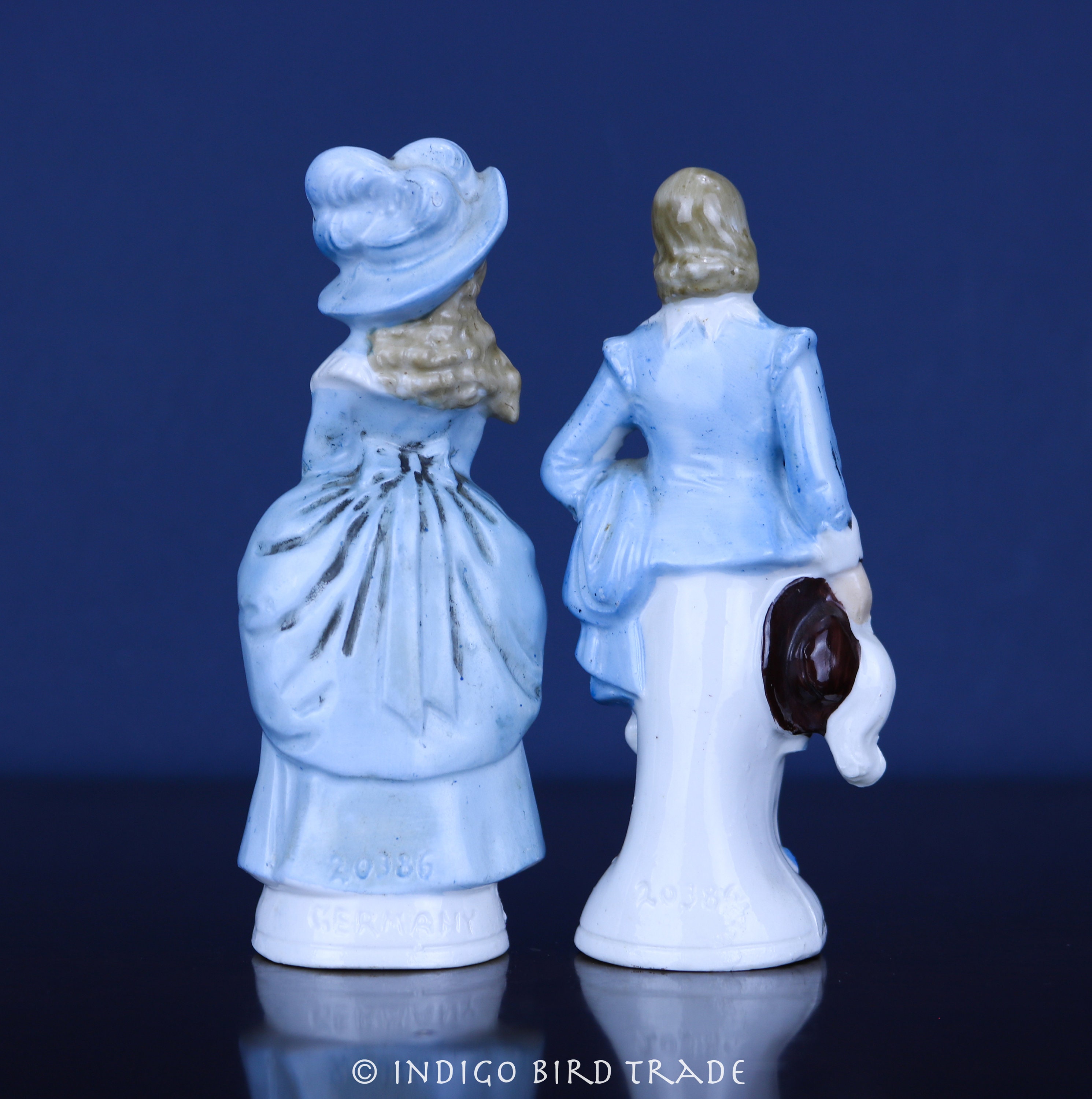 1900's Antique German Porcelain Couple Figurines | Vintage Ceramic
