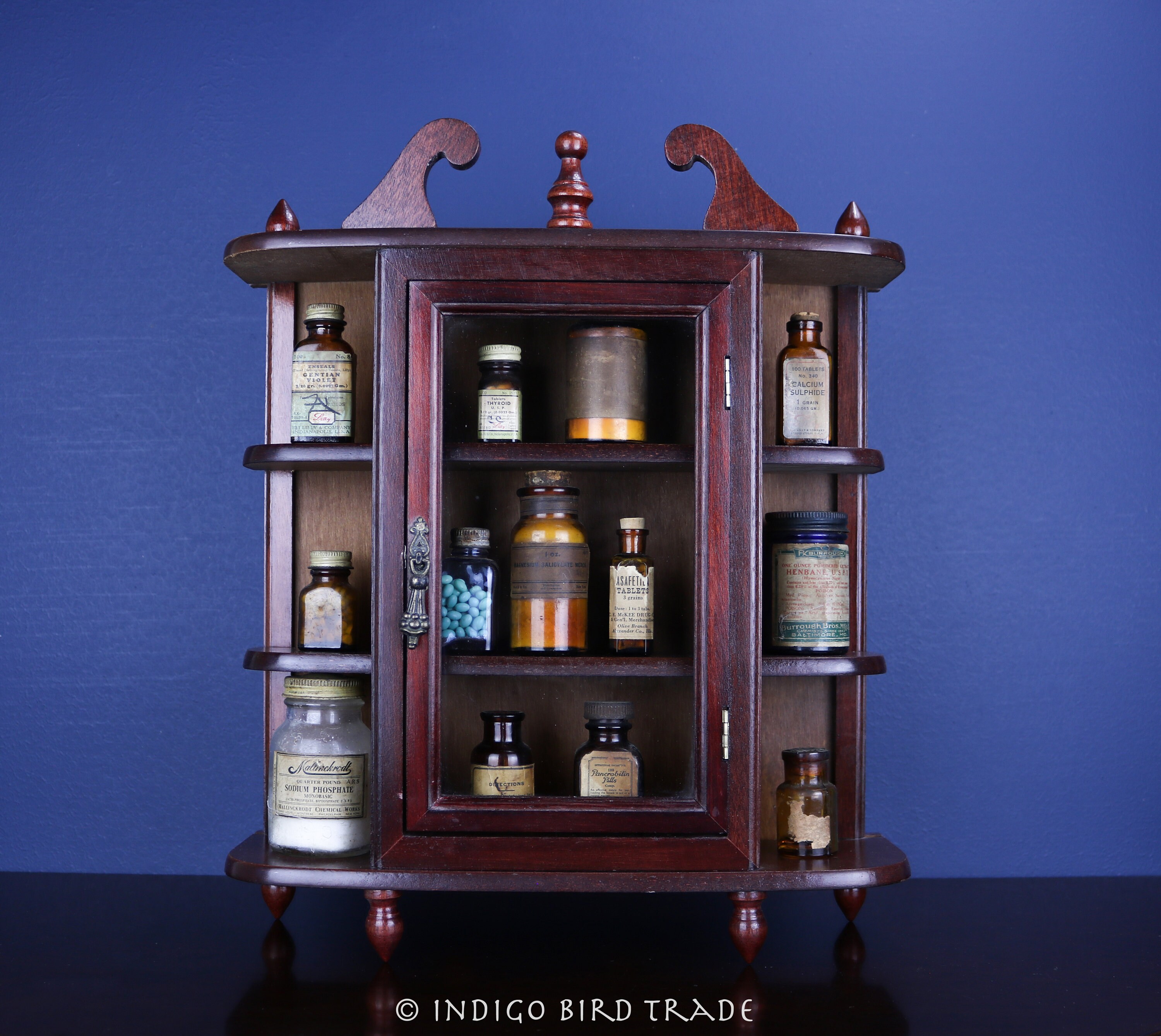 Vintage Wood and Glass Curio Antique Wall Mounted Etsy UK