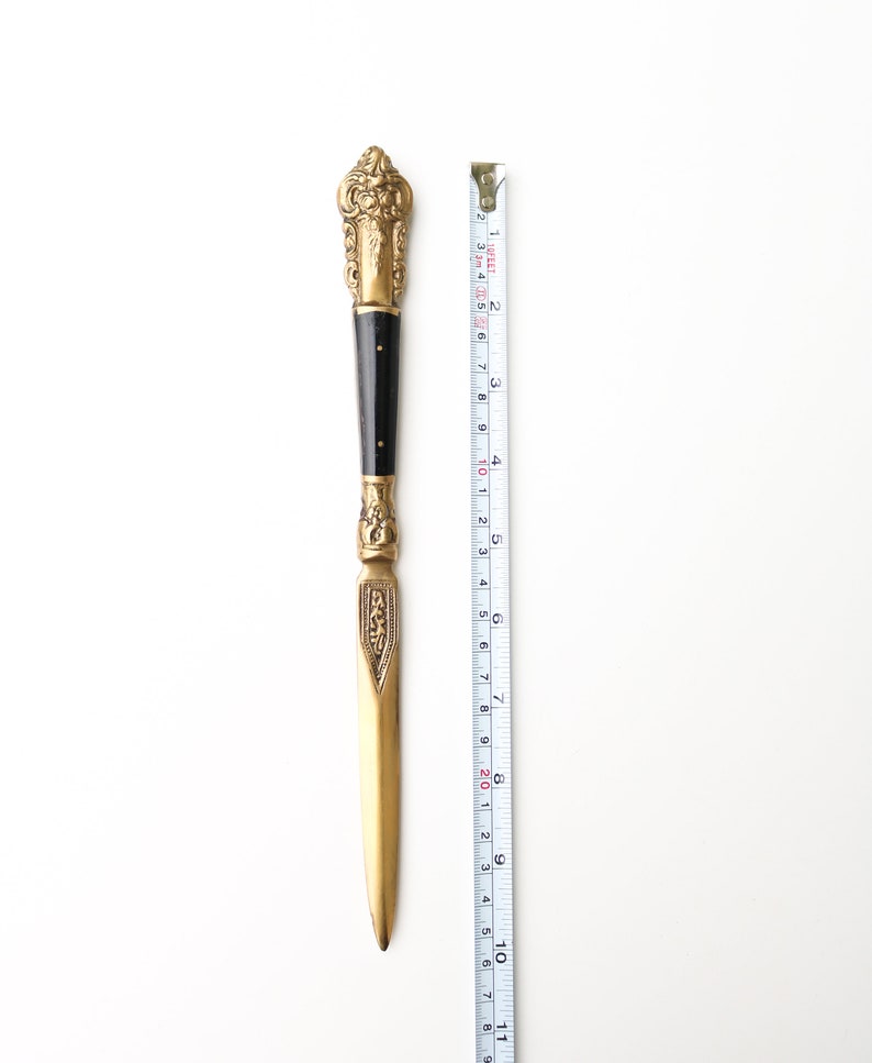 Vintage Brass Letter Opener Antique Ornate Envelope Knife Etsy