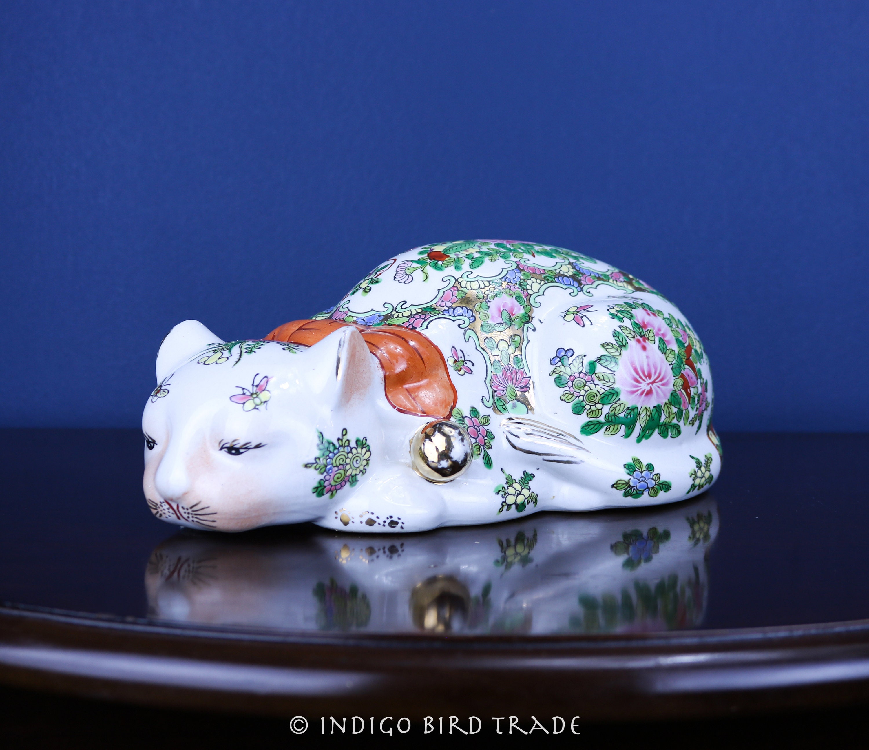 Art & Collectibles Chinese porcelain figurine sleeping cat Figurines
