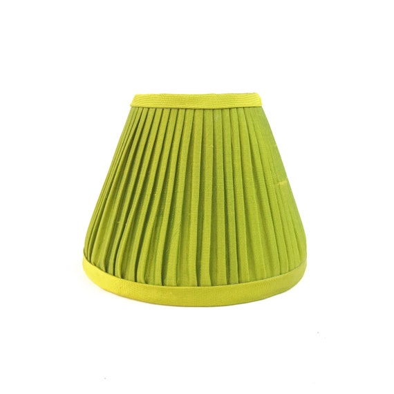 LAST ONE Silk chartreuse pleated Pleated lampshade | Etsy
