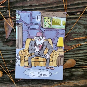 Gravity Falls, tarotprint 'The Stan', randloos 5 x 7