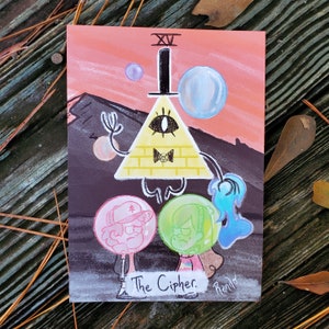 Gravity Falls, "The Cipher" Tarot Print, Borderless 5x7