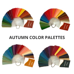 4 Autumn Color Palette Bundle: Laminated Fabric Swatches - Seasonal Color Analysis Guide
