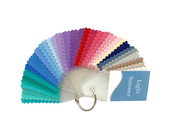 Light Summer Color Palette: Laminated Fabric Swatches - Seasonal Color Analysis Guide