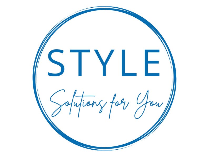 May include: A blue circle with a white background and the text "STYLE Solutions for You" in a blue font.