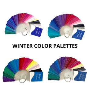 4 Winter Color Palette Bundle: Laminated Fabric Swatches - Seasonal Color Analysis Guide