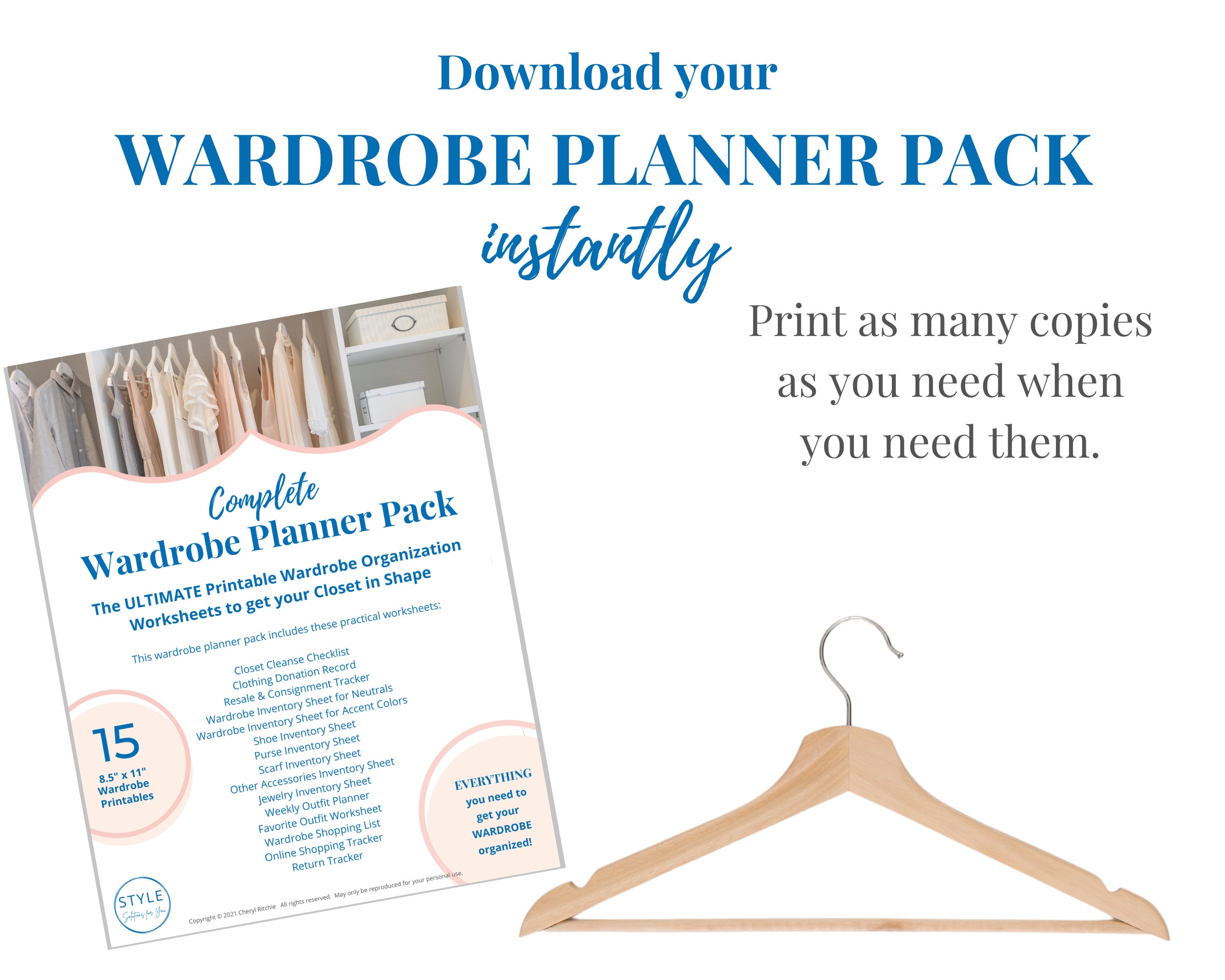 The Complete Wardrobe Planner Pack with 15 worksheets Etsy