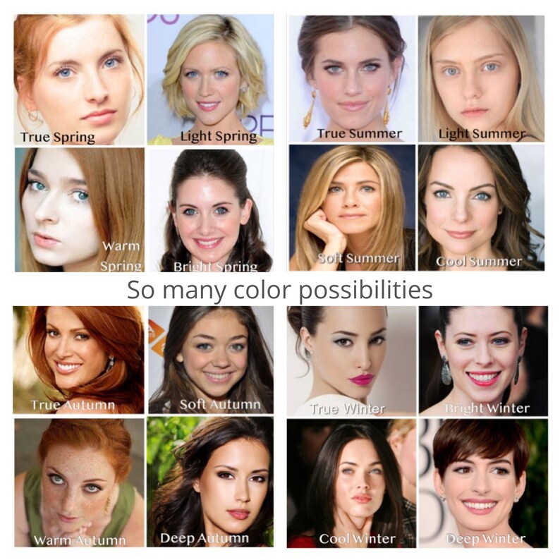 Seasonal Color Analysis Guide to Determine Your Color Season Etsy