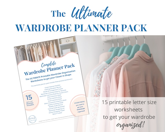 Wardrobe Planner Pack With 15 Worksheets Including Closet | Etsy