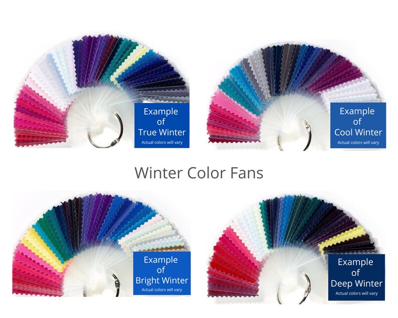 WINTER Seasonal Color Fans True Cool Bright or Deep Etsy