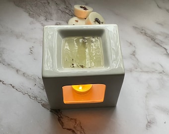 The Nkana Burner | Large Grey Ceramic Wax Melt Burner | Ceramic Wax Melt Warmer | Perfect for Wax melt lovers