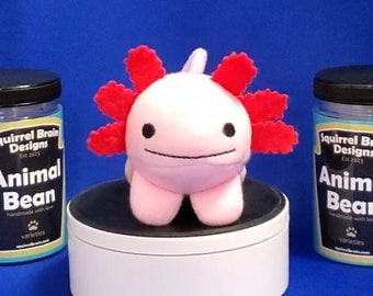 Wearable Axolotl Animal Plushie – Magnetic Handmade Bean-shaped Shoulder Buddy