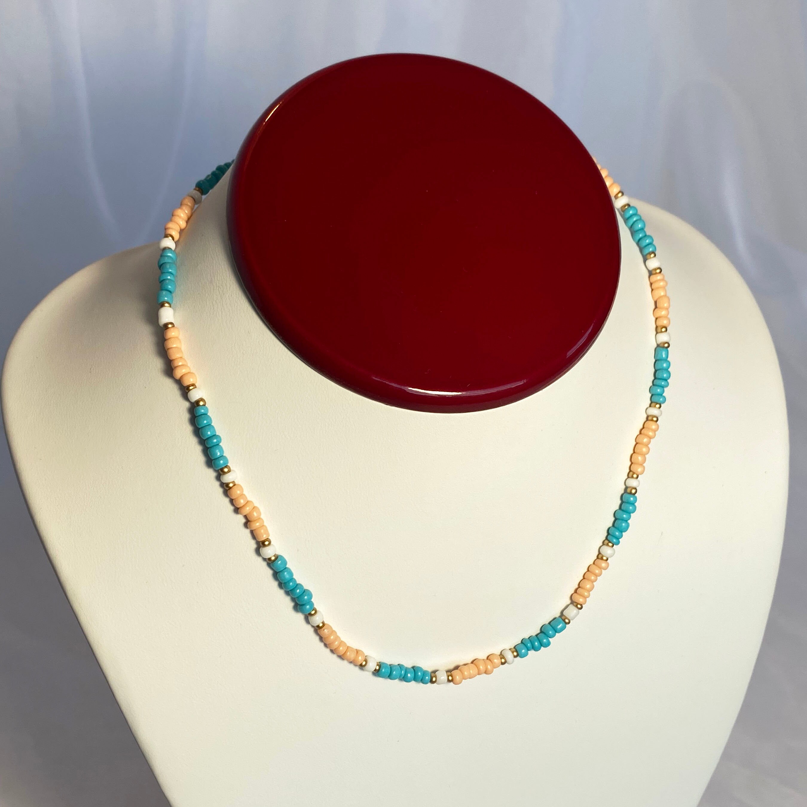 Seed Bead Necklaces in 4 Color Patterns. Handmade Seed Bead Etsy