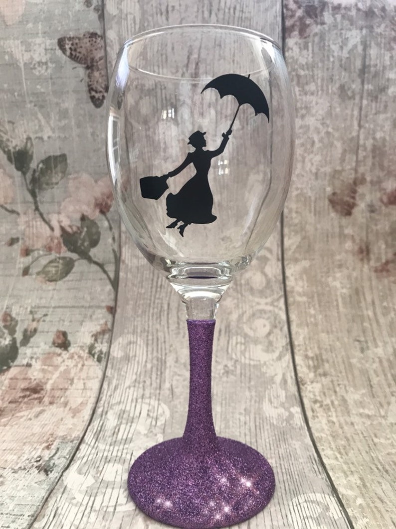 Mary Poppins Wine Glass Wedding Gift Friend Gift teacher gift Disney gift present