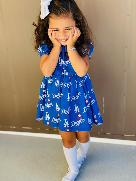 Girl's dodgers baseball dress