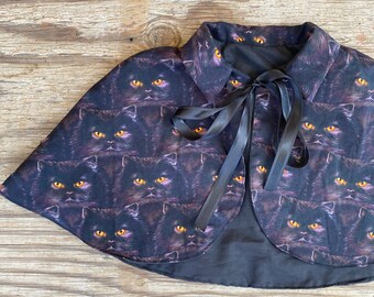 Toddler/kids Halloween black cat capelet