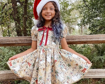 Girl’s “tis the season”  Peter Pan collar  dress