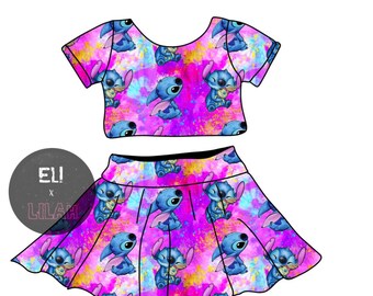 Girl’s alien crop top & skirt set