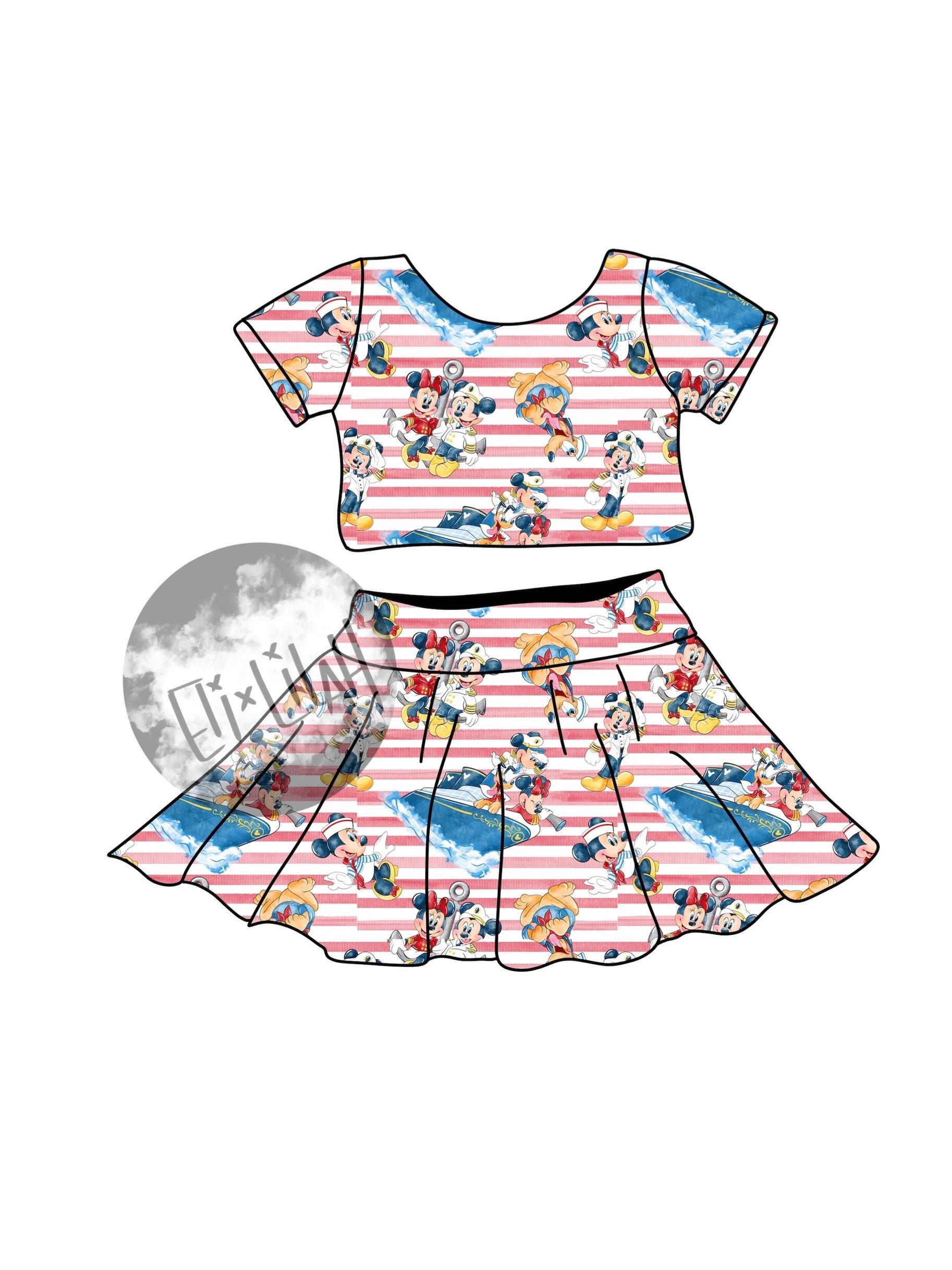 Girl’s ahoy crop top & skirt set
