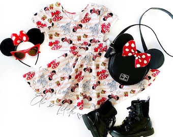 Girl’s castles and bows crop top & skirt set