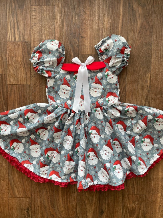 Girl's santa Peter Pan Collar Dress - Etsy