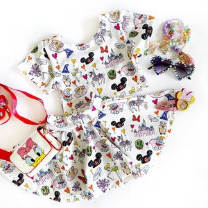Girl’s happiest place crop top & skirt set