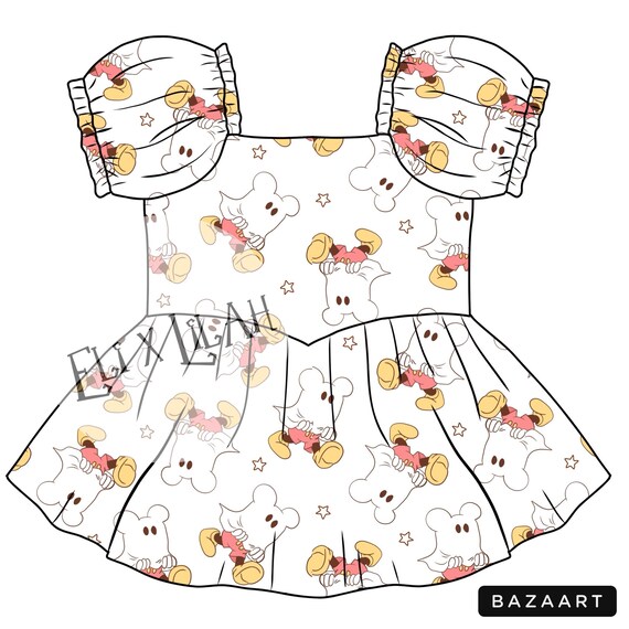 Girl's Spooky Mouse Ghost Mini Dress