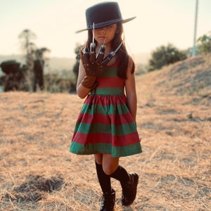 Girl’s Freddy Krueger inspired tie back dress