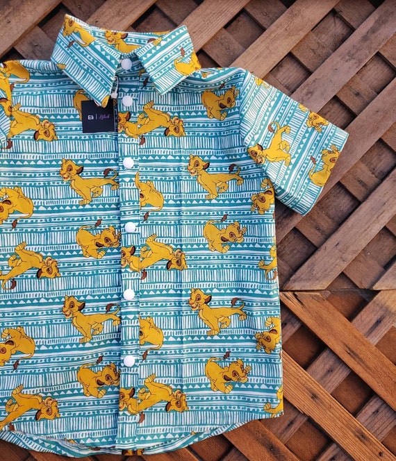 lion king button up shirt